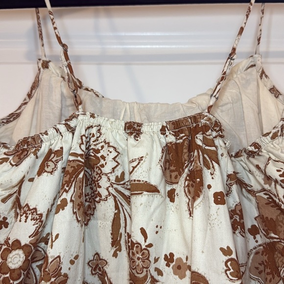 Abercrombie & Fitch Brown Floral Trapeze Mini Dress | Size Medium - Picture 7 of 7